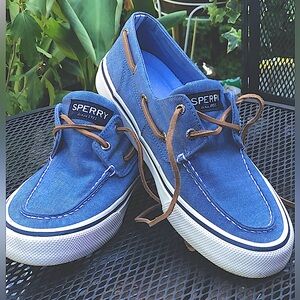 Sperry Top Sider Men’s Chambray Boat Shoes Size 8